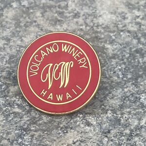 Volcano Winery Hawaii Big Island Vintage Lapel Pin Volcano Lave Wine Cork